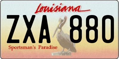 LA license plate ZXA880