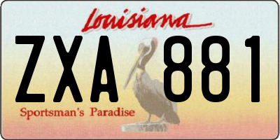 LA license plate ZXA881