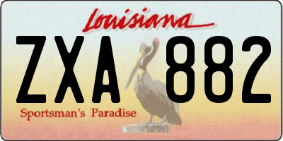 LA license plate ZXA882