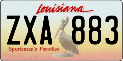 LA license plate ZXA883