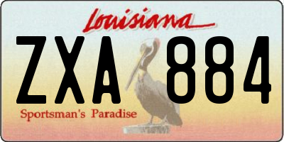 LA license plate ZXA884