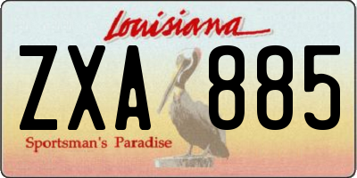LA license plate ZXA885