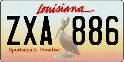 LA license plate ZXA886