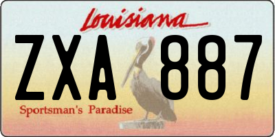 LA license plate ZXA887