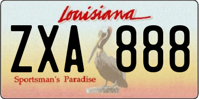 LA license plate ZXA888