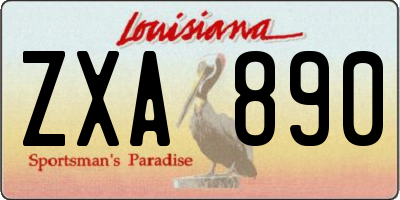 LA license plate ZXA890