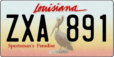 LA license plate ZXA891