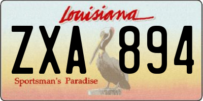 LA license plate ZXA894