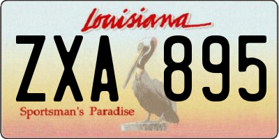 LA license plate ZXA895