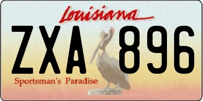 LA license plate ZXA896