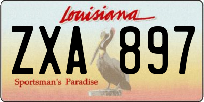 LA license plate ZXA897