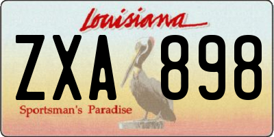 LA license plate ZXA898