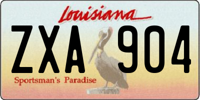 LA license plate ZXA904