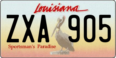 LA license plate ZXA905