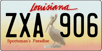 LA license plate ZXA906