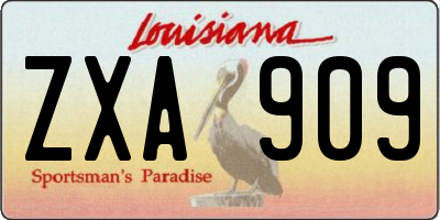 LA license plate ZXA909