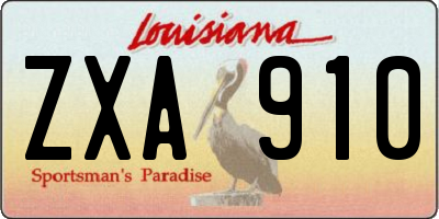 LA license plate ZXA910