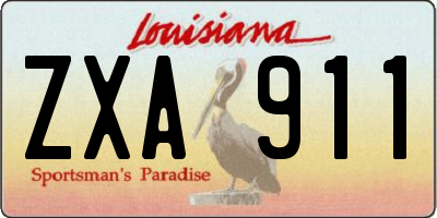 LA license plate ZXA911