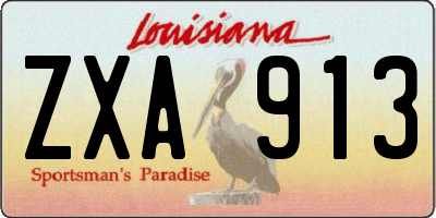 LA license plate ZXA913