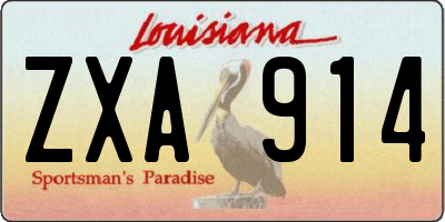 LA license plate ZXA914