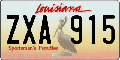 LA license plate ZXA915