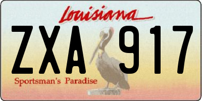 LA license plate ZXA917