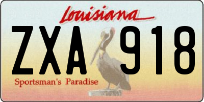 LA license plate ZXA918