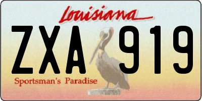 LA license plate ZXA919