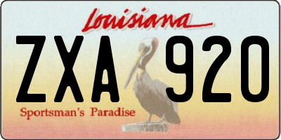 LA license plate ZXA920