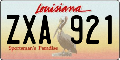 LA license plate ZXA921