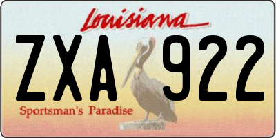 LA license plate ZXA922