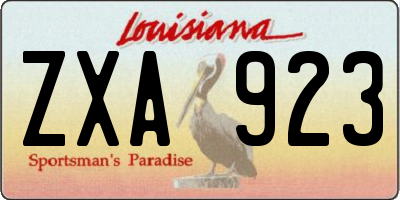 LA license plate ZXA923