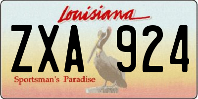 LA license plate ZXA924