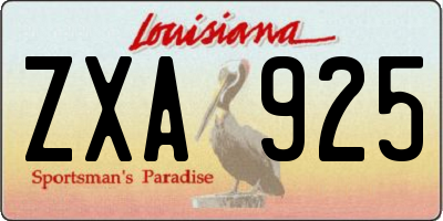 LA license plate ZXA925