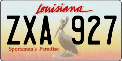 LA license plate ZXA927