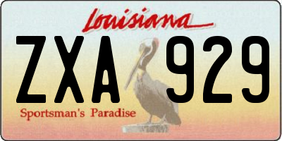 LA license plate ZXA929