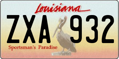 LA license plate ZXA932