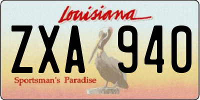 LA license plate ZXA940