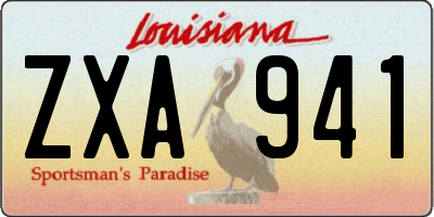 LA license plate ZXA941