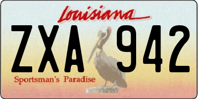 LA license plate ZXA942