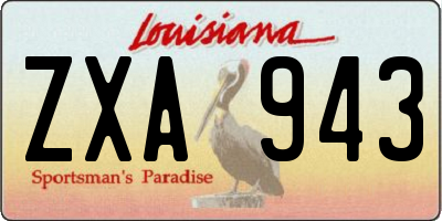 LA license plate ZXA943