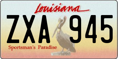 LA license plate ZXA945