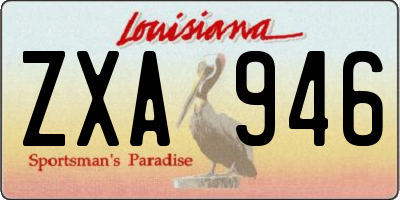 LA license plate ZXA946