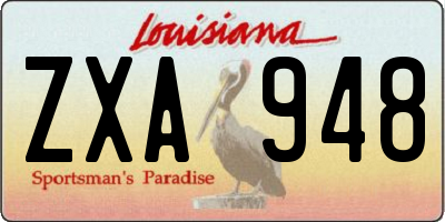 LA license plate ZXA948