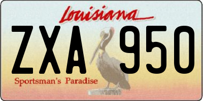 LA license plate ZXA950