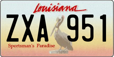 LA license plate ZXA951