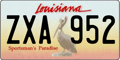 LA license plate ZXA952