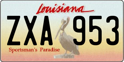 LA license plate ZXA953