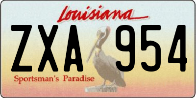 LA license plate ZXA954