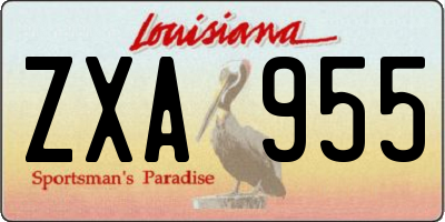 LA license plate ZXA955